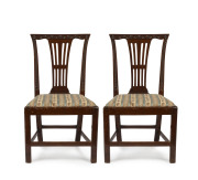A pair of Georgian Irish chip-carved dining chairs, late 18th century,