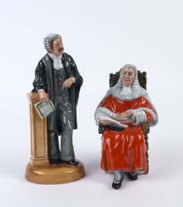 ROYAL DOULTON "The Judge" (H.N.2443) porcelain statue together with "The Lawyer" (H.N.3041), 20th century, (2 items), 18cm and 22cm high