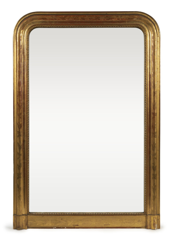 An antique gilt framed pier mirror, 19th century, 133 x 89cm