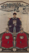 A Chinese ancestor painting, 19th /20th century, ​193 x 114cm overall