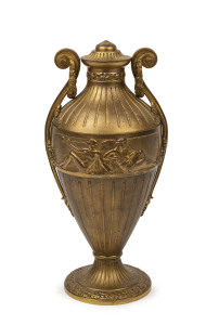 JOE DESCOMPS (1869-1950) French gilded bronze mantel urn for Etling, circa 1900, signed "Joe Descomps", 31cm high