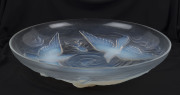 VERLYS French "Kingfisher" opalescent glass charger, circa 1930, stamped "Verlys, France", ​35cm diameter - 2