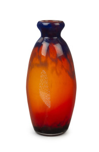 MULLER FRERES French Art Deco glass vase with silver inclusions, circa 1920s, engraved "Muller Freres, Luneville", 35.5cm high