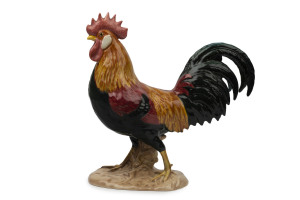 BESWICK English porcelain cockerel statue, stamped "Beswick, England", 24cm high, 24cm wide