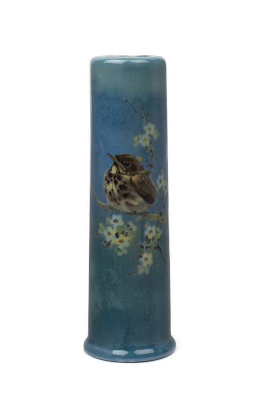 ROYAL DOULTON Titanium "Young Mavis" English porcelain vase by HARRY ALLEN, circa 1920, marked "Royal Doulton England, Titanium, Young Mavis" with impressed date mark, ​24cm high