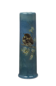 ROYAL DOULTON Titanium "Young Mavis" English porcelain vase by HARRY ALLEN, circa 1920, marked "Royal Doulton England, Titanium, Young Mavis" with impressed date mark, 24cm high