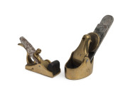 Two miniature luthier finger planes, 19th century, ​28mm and 30mm soles, 4.5cm and 6cm long overall