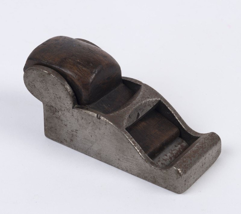 An antique wood plane, iron and timber, blade marked "T. SORBY", 19th century, ​8.5cm sole, 10cm long overall