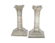 A pair of English sterling silver candlesticks by Mappin & Webb of Sheffield, early 20th century, ​16.5cm high