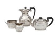 An English sterling silver four piece tea service by Hardy Brothers, Sheffield, circa 1890,the largest 23cm high, 1,730 grams total weight