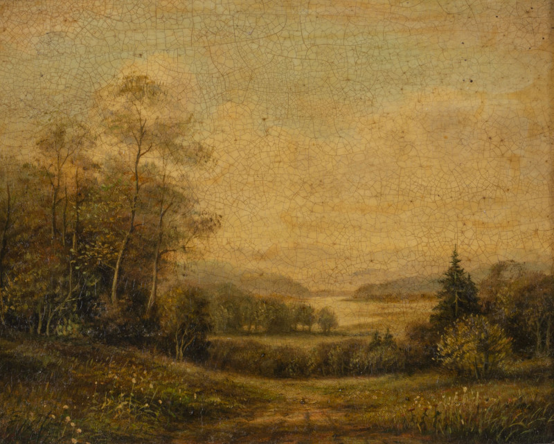 ARTIST UNKNOWN, English landscape, oil on board, 20th century, ​19 x 24cm