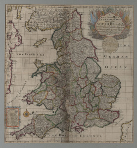 "ENGLAND & WALES Now Called SOUTH BRITAIN" antique hand-coloured map, 59 x 54cm
