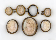 Group of assorted antique cameos, in as is condition, 19th century, ​the largest 4.5cm high