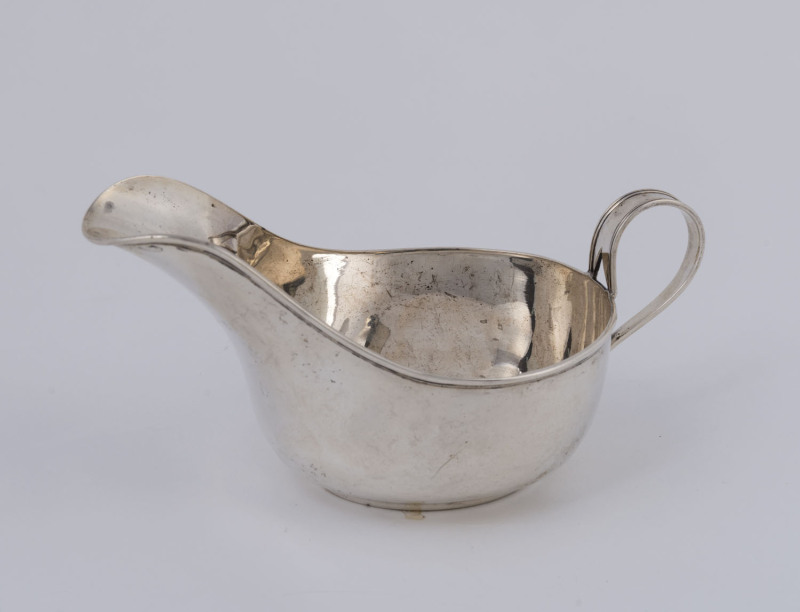 An English sterling silver sauce boat by James Dixon & Sons of Sheffield, 20th century, 15cm wide, 90 grams