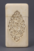 A Chinese carved ivory calling card case, late 19th century, ​9cm high