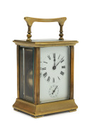 An antique French carriage clock in original travel case with key, 19th century, ​14cm high - 2