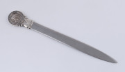 A Danish sterling silver paper knife for "MAERSK LINE, A.P. MOLLER", 20th century, stamped "Sterling, Denmark, W.&S.S.", ​20cm long, 56 grams