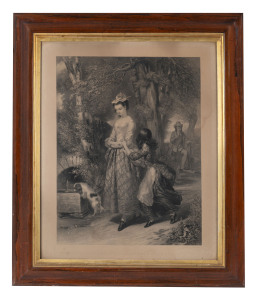 SAMUEL BELLIN (1799-1893), Bashful Lover and the Maiden Coy, engraving, in a fine period rosewood frame, frame internal size 70 x 67cm, overall 88 x 75cm