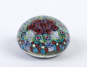 A millefiori glass paperweight, 20th century, 4.5cm high, 8cm diameter