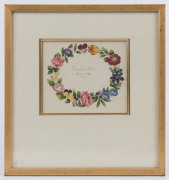 Artist Unknown, (Watercolour wreath), inscribed for "Henriette Roe, Malvern 1826", 16 x 18cm. - 2