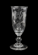 A George III English wine glass with grapes and barley decoration, late 18th century, ​15cm high