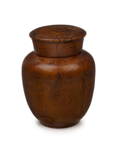 A George III English treen ware tea caddy made in the Chinese style, 18th century, 15cm high. PROVENANCE: The Jason Earle-Sprague Collection