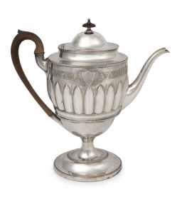 An English Regency Sheffield plate teapot, circa 1820s, 29cm high, 27cm wide