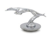 A chrome greyhound car mascot, circa 1930, ​9cm high, 16.5cm long