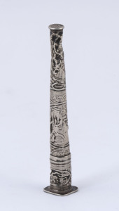 An antique silver letter seal, 18th/19th century, 10cm high