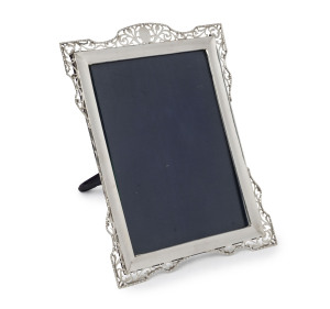 An English sterling silver picture frame by Walker & Hall, circa 1900, 28 x 21cm