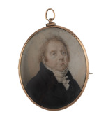 An English Regency miniature portrait pendant/brooch, circa 1820, ​8cm high