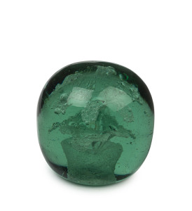 An antique English glass dump/paperweight, 19th century, 8cm high, 8cm wide