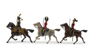 BRITAINS: - 54mm Hollow Cast Lead - Finely Painted Military Figures on Horseback: c.1950s group of figures of British & European regiments of the late 19th/early 20th century (11)