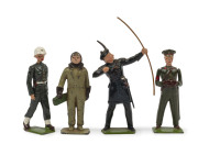 BRITAINS: - 54mm Hollow Cast Lead - Miscellaneous Group: c.1950s including Australians (11), U.S. Military Police (8), RAF Pilots (3), Royal Archers (13), Algerian Tirailleurs (8), Scottish Highlanders (3), etc; some figures with articulated arms. (50 ite