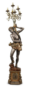 An Italian blackamoor lamp, mid 20th century, ​208cm high