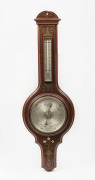 An antique English banjo barometer, 19th century, ​95cm high