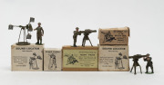 BRITAINS: - Boxed - Military Equipment: with Sound Locator, Model No. 1638 (3), one an earlier box type with yellow label inscribed "A.A. Units of the British Army" (locator has one tripod leg detached); also Height Finder, Model No. 1729 (2), one an earl