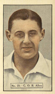 1936 Allens "Cricketers", complete set [50], noted Don Bradman, Stan McCabe & Gubby Allen. G/VG.