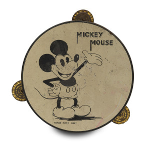 MICKEY MOUSE TAMBOURINE: rare early "Willow" (Australian made) tambourine, 21cm diameter, c.1930s.