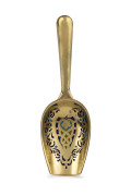 A superb Russian silver spoon, beautifully enamelled with original gilt wash finish, circa 1889, ​12cm long, 40 grams total - 2