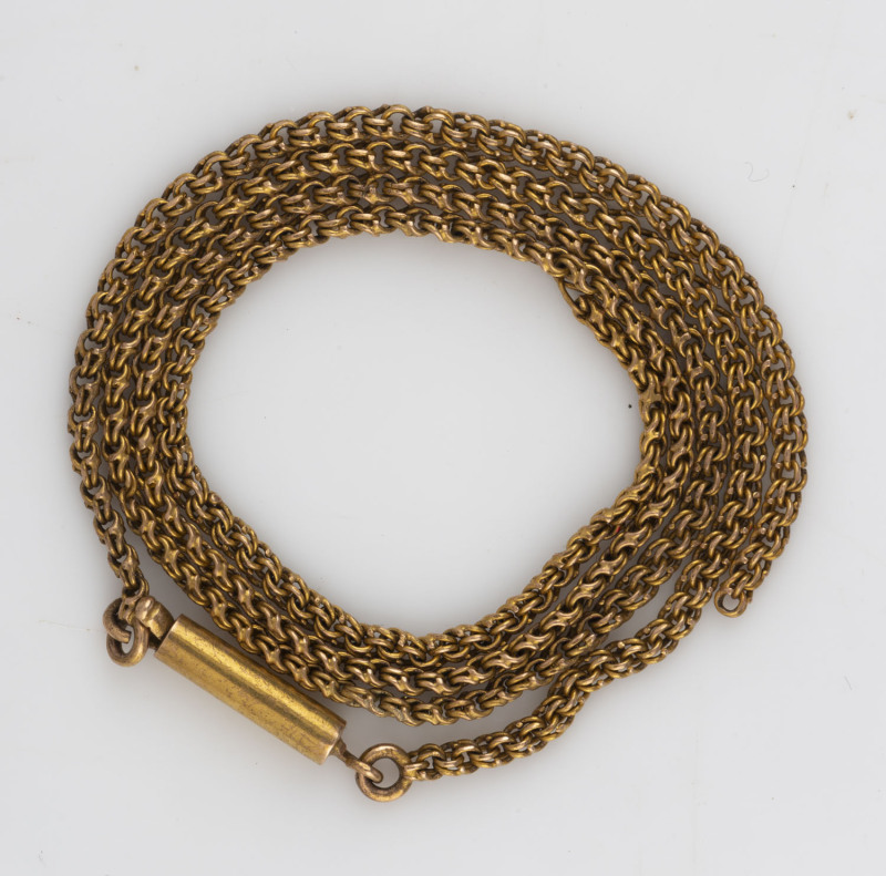 A 9ct gold chain (damaged), circa 1900, ​6 grams