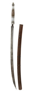 An antique Burmese sword in wooden scabbard, circa 1900, 89cm long