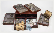 Antique German silver cutlery in six drawer canteen chest, early 20th century, incomplete but an impressive weight (not including filled handled pieces), 5,500 grams