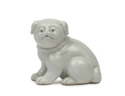 HIRADO ceramic puppy dog statue, Meiji period, late 19th century, ​11cm high, 12cm long