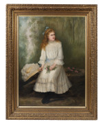 ARTIST UNKNOWN (British, 19th century), portrait of a young lady, oil on canvas, in fine period gilt frame, ​153 x 122cm