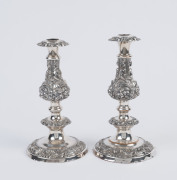 A pair of antique Sheffield plate candle sticks, 19th century, ​22cm high