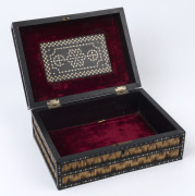 An Anglo-Indian deed box, porcupine quill, ebony and bone, 19th century, ​14cm high, 36cm wide, 25cm deep - 2