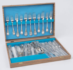 CHRISTOFLE French silver plated cutlery set for six, mid 20th century, (36 items), near mint condition,