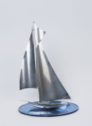 A chrome and glass Art Deco yacht ornament, circa 1930, ​41cm high