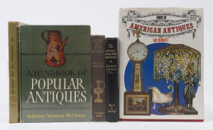 ANTIQUES: Various reference books in mixed condition. Noted subjects including old pewter, the "sad-iron", American antiques, etc. (5 vols.).